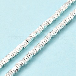 Chapelets de perles en hématite synthétique électrolytique sans magnétiques, hexagone, Plaqué Argent, 2x2.5x0.3mm, Trou: 0.8mm, Environ 370 pcs/chapelet, 16.22 pouce (41.2 cm)