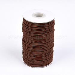Cordon élastique rond, avec l'extérieur de la fibre et caoutchouc à l'intérieur, Sienna, 2mm, environ 76.55 yards (70 m)/rouleau
