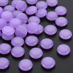 Perline acrilico jelly imitato, rotondo e piatto, orchidea scuro, 12x5mm, Foro: 1.4 mm, circa 1110pcs/500g