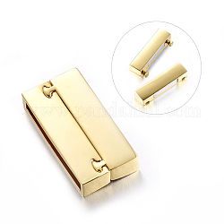 Rectangle Zinc Alloy Magnetic Clasps, Golden, 38x19x7mm, Hole: 34x4mm