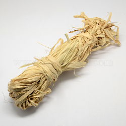 Лента из натуральной рафии, шпагат из рафии для плетения цветочных букетов, светлый хаки, 2~5 мм, 50 г / пачка, 12 расслоения / мешок