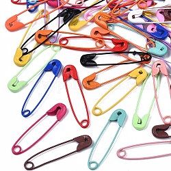 Spray Painted Iron Safety Pins, Cadmium Free & Nickel Free & Lead Free, Mixed Color, 30~31x7x2.5mm