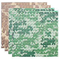 4шт 2 цвета пластиковые строительные пластины, 5x5-дюймовая опорная плита для игрушек из строительных блоков, квадрат с деструктивным узором, разноцветные, 128x128x3 мм, 2 шт / цвет