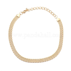 Vacuum Plating 304 Stainless Steel Mesh Chain Necklaces, with Lobster Claw Clasps, Golden, 13.1 inch(33.5cm)