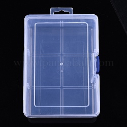 Прямоугольные пластиковые ящики для хранения бусин, футляр для бисера, мелкие предметы, прозрачные, 16.5x12x6 см
