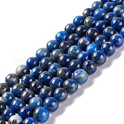 Chapelets de perles rondes en lapis-lazuli naturel, 6mm, Trou: 1mm, Environ 62 pcs/chapelet, 15.5 pouce