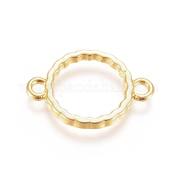 Zinc Alloy Links connectors, Open Back Bezel, For DIY UV Resin, Epoxy Resin, Pressed Flower Jewelry, Ring, Golden, 17x11.5x1.5mm, Hole: 1.5mm