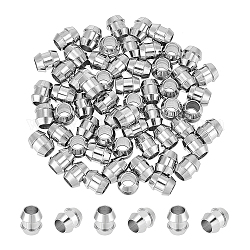 Unicraftale 60Pcs 201 Stainless Steel Beads, Column, Stainless Steel Color, 8x6~7mm, Hole: 4.2mm