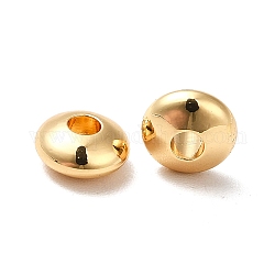 Perline di distanziatore in ottone, perline del piattino, vero placcato oro 18k, 6x3mm, Foro: 2 mm