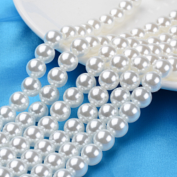 Perles rondes en plastique ABS imitation perle, blanc, 6mm, Trou: 1mm, environ 4700 pcs/500 g