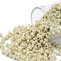 TOHO Round Seed Beads, Japanese Seed Beads, (PF558F) PermaFinish Silver Metallic Matte, 8/0, 3mm, Hole: 1mm, about 1110pcs/50g