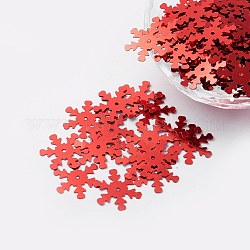 Schmuckzubehör Kunststoff Paillette / Pailletten Perlen, Schneeflocke, indian red, 19x17x0.1 mm, Bohrung: 1.4 mm