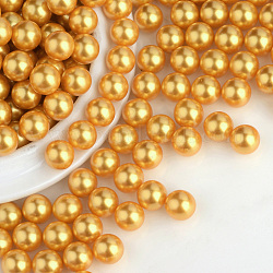 Perline acrilico perla imitato, Senza Buco, tondo, goldenrod, 6mm, circa 5000pcs/scatola