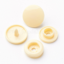 Fermetures à pression en résine, boutons imperméables, plat rond, beige, bouchon: 12x6.5mm, pin: 2 mm, stud: 10.5x3.5mm, Trou: 2mm, prise: 10.5x3 mm, Trou: 2mm