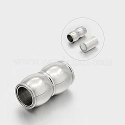 Peanut 304 Stainless Steel Magnetic Clasps, Stainless Steel Color, 18x10mm, Hole: 6mm