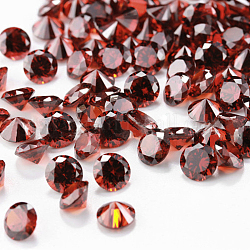 Cabochons à dos pointu de zircone cubique en forme de diamant, facette, rouge foncé, 5mm