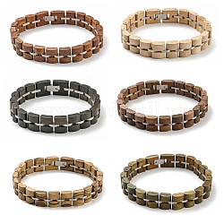 Деревянные браслеты для часов для женщин и мужчин, с 304 застежкой из нержавеющей стали, разноцветные, 9-7/8 дюйм (25 см).