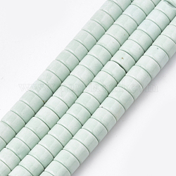 Filo di perline di agata naturale, tinto, colonna, ciano chiaro, 8.5x5mm, Foro: 1 mm, 76 pcs / Filo, 15.7 pollice