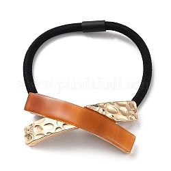 Élastiques à cheveux en corde de caoutchouc, avec nœud papillon en acétate de cellulose et en alliage, pour femme filles, chocolat, 3.5mm, diamètre intérieur: 50 mm
