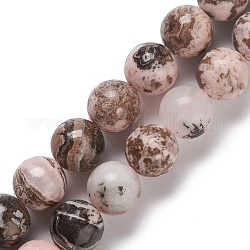 Chapelets de perles en rhodonite naturelle, ronde, 10.5~11x10.5mm, Trou: 0.8mm, Environ 38 pcs/chapelet, 15.43'' (39.2 cm)