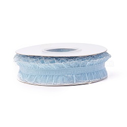 Polyester Organzaband, plissiertes Band, Rüschenband, hellblau, 1 Zoll (25 mm), etwa 50 yards / Rolle (45.72 m / Rolle)