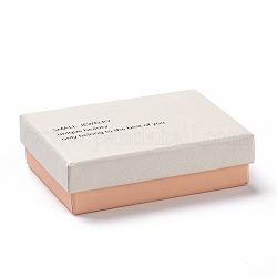 厚紙のジュエリーボックス  内側に黒いスポンジと白いスナップカバー付き  ネックレス＆リング用  単語の長方形  ピンク  7x9x2.7cm