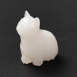 3D-Harzmodell, UV-Harzfüller, Epoxidharz Schmuckherstellung, Katze, weiß, 9x6x10.5 mm