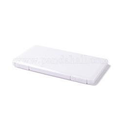Boîtes en plastique plates, pour le stockage de bijoux, rectangle, blanc, 10.9x18.9x1.2 cm