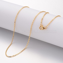 Ionenplattierung (IP) 304 Halskette aus Edelstahl, Kabelketten, mit Karabiner, echtes 18k vergoldet, 17.72 Zoll (450 mm), 1.5 mm