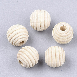 Perline di legno naturale, perle di alveare, bianco antico, 12x11mm, Foro: 3 mm