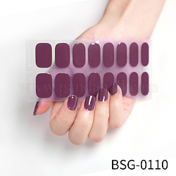 Pegatinas de uñas de cubierta completa de arte de uñas, pegatinas de polvo de brillo, autoadhesivo, para decoraciones con puntas de uñas, púrpura, 13.6x8x0.9 cm, 16pcs / hoja