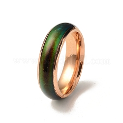 Кольцо настроения, изменение температуры, цвет, чувство, чувство, 201 кольцо из нержавеющей стали, простое кольцо для женщин, розовое золото , внутренний диаметр: 17 мм