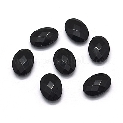 Natürliche Obsidian Perlen, facettiert, Oval, kein Loch / ungekratzt, 17.5~18x12.5~13x5.5~6 mm