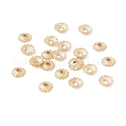 304 Edelstahl Perlenkappen, Multi-Blütenblatt, echtes 18k vergoldet, 6x1 mm, Bohrung: 1.2 mm