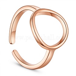 Shegrace простой дизайн 925 кольца на палец из стерлингового серебра, с кругом, розовое золото , Размер 7, 17 мм