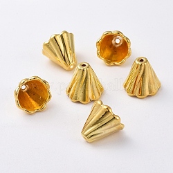 Coppette copriperla di perline stile tibetano, oro,  cadmio& piombo libero, 13x12mm, Foro: 2 mm, diametro interno: 10mm
