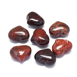Piedra de palma de corazón de jaspe brechado natural, piedra de bolsillo para la meditación de equilibrio de energía, 20~21x25~25.5x13~14mm