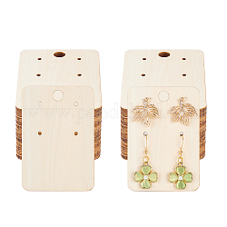 Wood Earring Display Card with Hanging Hole, Jewelry Display Cards for Earring Display, Rectangle, 7.2x5x0.3cm, 24pcs/set