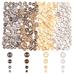 Мини-кнопки из сплава nbeads, 2-луночное, плоско-круглые, без кадмия и без свинца, разноцветные, 3~6x1 мм, отверстие : 0.7~1 мм, 240 шт / коробка