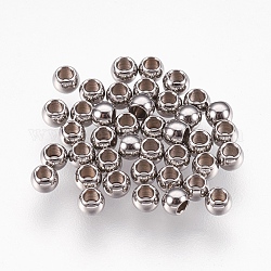 Intercalaire perles en 316 acier inoxydable, rondelle, couleur inoxydable, 3x2mm, Trou: 1.5mm