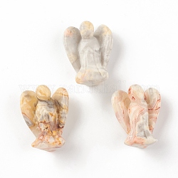 Decoración de exhibición de estatuilla de ágata loca natural, ángel decoración piedras curativas, regalos de energía reiki para mujeres hombres, para mesa de oficina en casa, 28~29x21~22.5x14~15mm