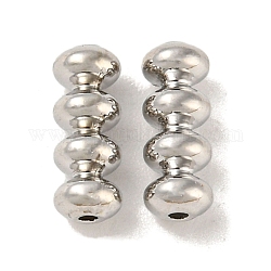 Perles en laiton, Perles 4 rondelle, platine, 8mm, Trou: 0.6mm