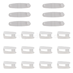 Chgcraft 50шт пластиковая пряжка кнопка брелок, pp клип складной орнамент брелок аксессуары, белые, 36x9x5 мм, отверстие : 1.4 мм, штифты : 2 мм