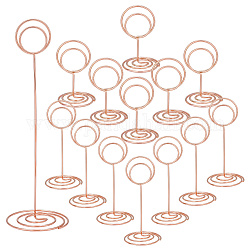 Ahadermaker 24 pièces 3 styles alliage spirale porte-nom rond porte-carte, détenteurs de mémo photo, pour le mariage, signe de numéro de table de fête d'anniversaire, or rose, 30~67x50.5~220mm, 8 pièces / style