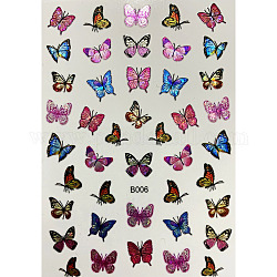 Laser-Schmetterlings-Nagellack-Folien-Aufkleber, für nail art tipps charms zubehör dekoration, Orchidee, 96x64 mm