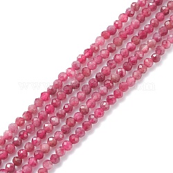 Naturels rouges perles de tourmaline brins, facette, ronde, grade AAA, 2.5x2mm, Trou: 0.6mm, Environ 170 pcs/chapelet, 15.35 pouce (39 cm)
