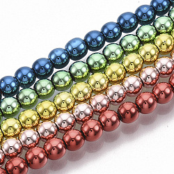 Chapelets de perles en hématite synthétique électrolytique sans magnétiques, ronde, couleur mixte, 4x4mm, Trou: 0.8mm, Environ 98~101 pcs/chapelet, 15.94 pouce (40.5 cm)