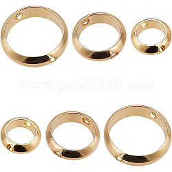 Benecreat 54pcs 3 marcos de cuentas de latón con anillo de estilo, real 18k chapado en oro, 10x2.5mm, agujero: 1 mm, 18 piezas / style