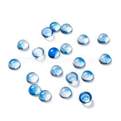 Cabochons en verre transparent, demi-rond, Dodger bleu, 6x3mm