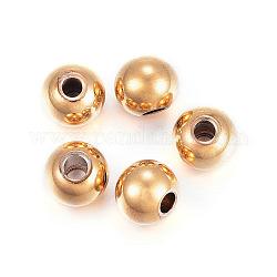 304 Edelstahl-Abstandhalter-Perlen, Rondell, golden, 4x3.5 mm, Bohrung: 1.4~1.5 mm
